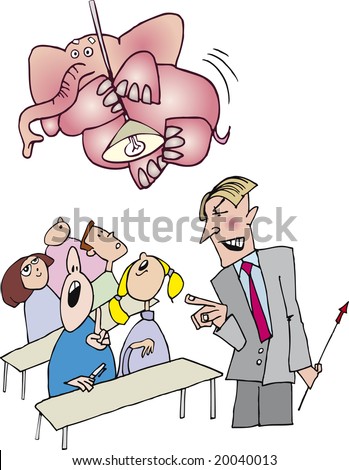 Pink Elephant Class Room Stock Vector Royalty Free