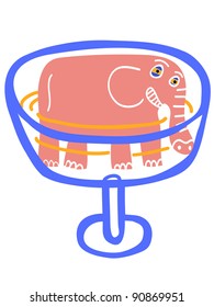 pink elephant in glass