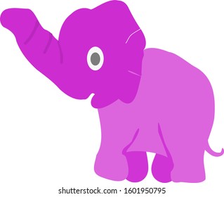 Pink Elephant Isolated Animal Vector 