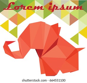 Pink elephant in low poly