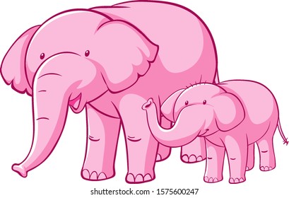 elefante rosa en ilustración de fondo blanco
