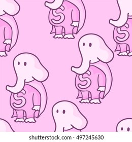 Pink elephant seamless