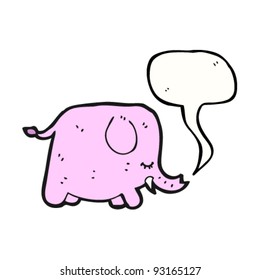 elefante rosa con viñeta de burbuja de habla