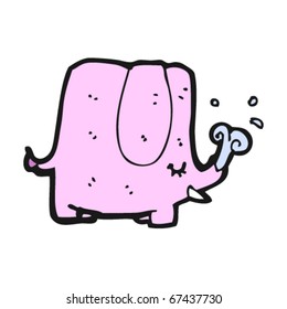 pink elephant spouting water cartoon