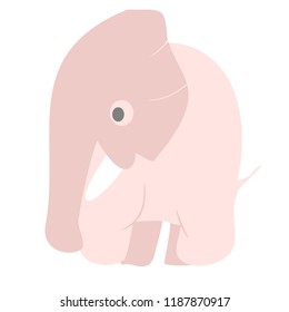 Pink Elephant Vector Illustration