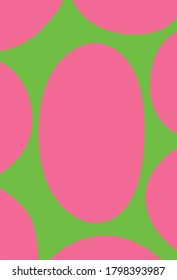 Pink ellipses on a green background