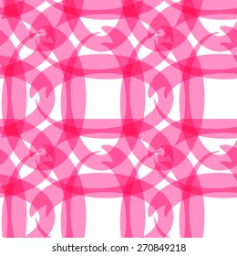 Pink ellipses seamless pattern with transparency effect. Vector.