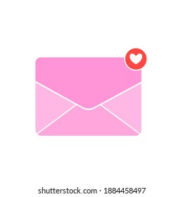 pink Email icon isolate on white background.