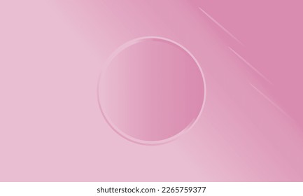 Forma de anillo con relieve rosa con fondo pastel. presentación de productos cosméticos Escena de pared mínima. vector abstracto.