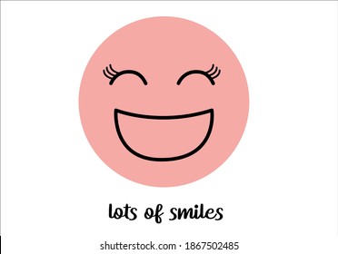 pink emoji design with smile happy smile tredsetter just smile pink daisies positive quote flower design margarita mariposa stationery,mug,t shirt,phone case fashion slogan style spring summer