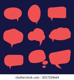 Pink empty speech bubbles. A thinking balloon speaks, bubbles, comments on a cloud of comic retro-screaming voice forms.