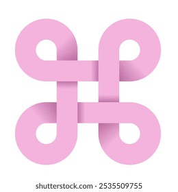 Nudo infinito rosa. Logotipo del Vector.