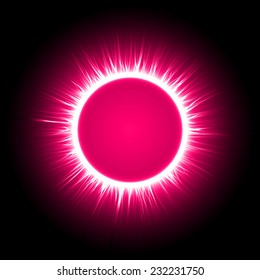 pink energy ring abstract.conceptual vector design with free area in center for any object.
