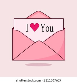 Pink envelope flat vector, love letter, valentines day card,love envelope pink design illustration, anniversary card