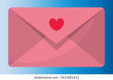 pink envelope with a heart for congratulations