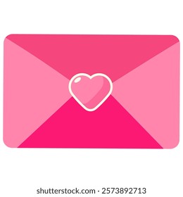 Pink envelope with heart	vector