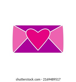 pink envelope icon with heart. love letter illustration - Shutterstock ID 2169489517
