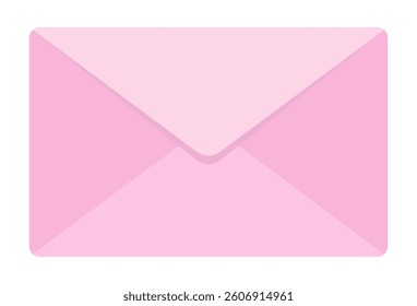 Pink envelope isolated on white background.Mail, love letter icon symbol.Vector graphic illustration.