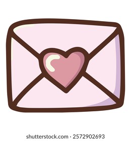 A pink envelope tied with a ribbon bow, perfect for romantic letters, invitations, gift wrapping, and Valentine's Day themes