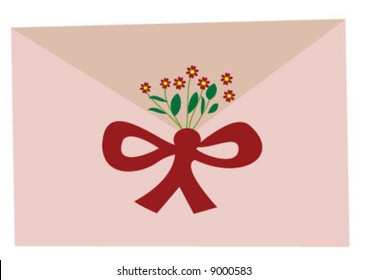 Pink envelope for valentine day