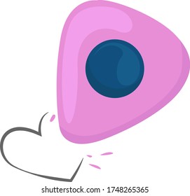 Pink eraser , illustration, vector on white background