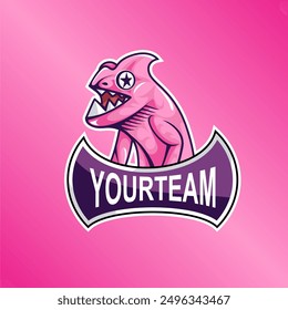  Pink Esport Logo Animal Mascot Illustration