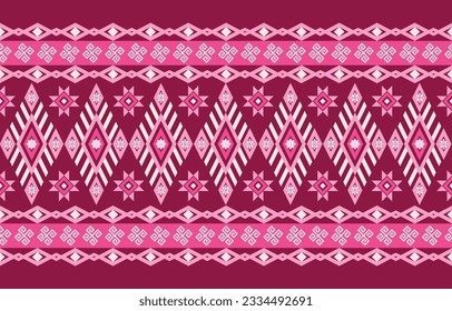 Pink Ethnic geometric design.Ethnic pattern in tribal, folk embroidery abstract art. ornament print. Ethnic Design for wallpaper,carpet, clothing, fashion, fabric.