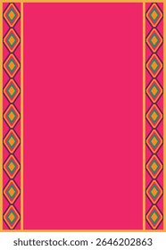 Fundo de padrão étnico rosa com lugar para texto. Padrão tradicional mexicano. Ilustração vetorial do projeto Cinco de Mayo.