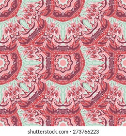 Pink ethnic seamless.  Patterned pink background. Seamless pattern for fabric, paper and other printing and web projects.