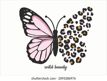 pink exotic butterfly colorful wild leopard design hand drawn,stationary,fashion pattern,seamless,paper,fabric,t shirt,dress,wallpaper,decorative,mug,phone case funny cute pattern for everything 