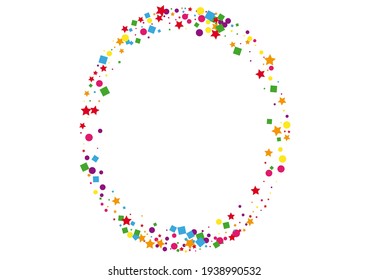 Pink Explosion Star Decoration. Element Dot Background. Stardust Circle Illustration. Green Geometric Square.