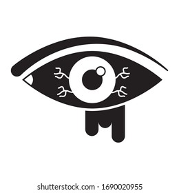 Pink Eye Concept, conjunctivitis on white background, Viral infection and Allergy vector Icon design