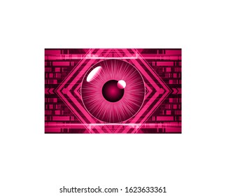 pink eye cyber circuit future technology concept background