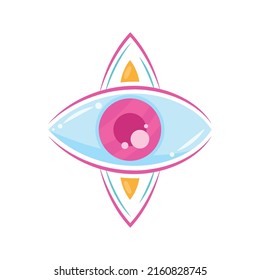 icono óptico humano de ojos rosa