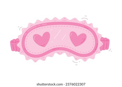 Pink Eye Mask for Sleeping as Cloth Cover to Block out Light Vector Illustration