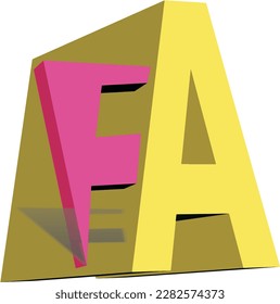 Pink f with shade and yellow a letters 3d stylish logo design is perfect for company ,firm ,organization and all type business logo trade mark.The design is also great for friend name romantic gift 