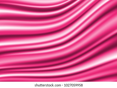 Pink fabric silk wave detail luxury background vector illustration.