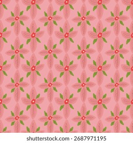 Textura de tela rosa con flores