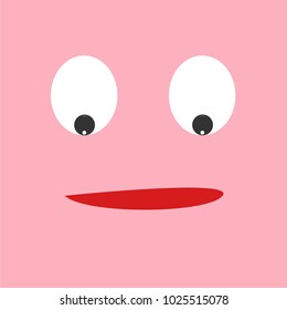 The pink face with eyes and mouth  is square 