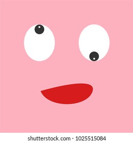 The pink face with eyes and mouth  is square 