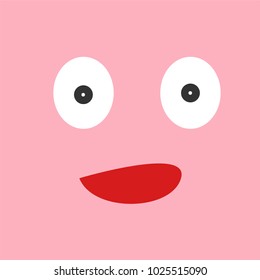 The pink face with eyes and mouth  is square 