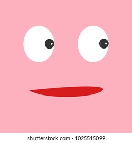 The pink face with eyes and mouth  is square 