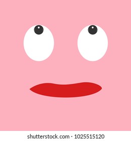 The pink face with eyes and mouth  is square 