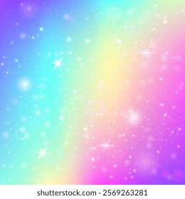 Pink Fairy Background. Purple Cosmic Hologram. Magic Pattern. Iridescent Girlish Effect. Blue Universe Gradient. Princess Invitation. Girl Texture. Neon Magic Pattern.