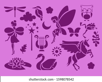 pink fairy stencils art set