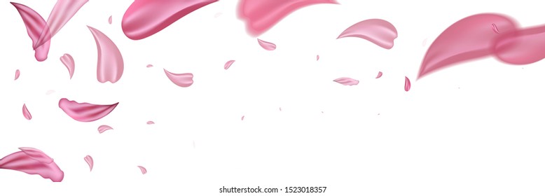 Pink falling petals wind. Sakura or rose flower pastel texture background.