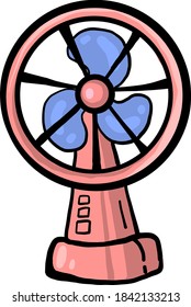 Pink fan, illustration, vector on white background