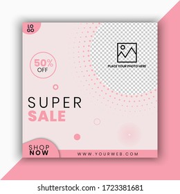 Pink Fashion Sale Banner For Media Social