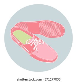 pink fashion shoe. vector icon
