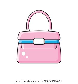 Pink fashionable luxury women handbag or clutch purse bag isolated vector